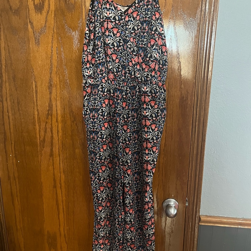 Floral Black and Pink Jumpsuit w/ Pockets